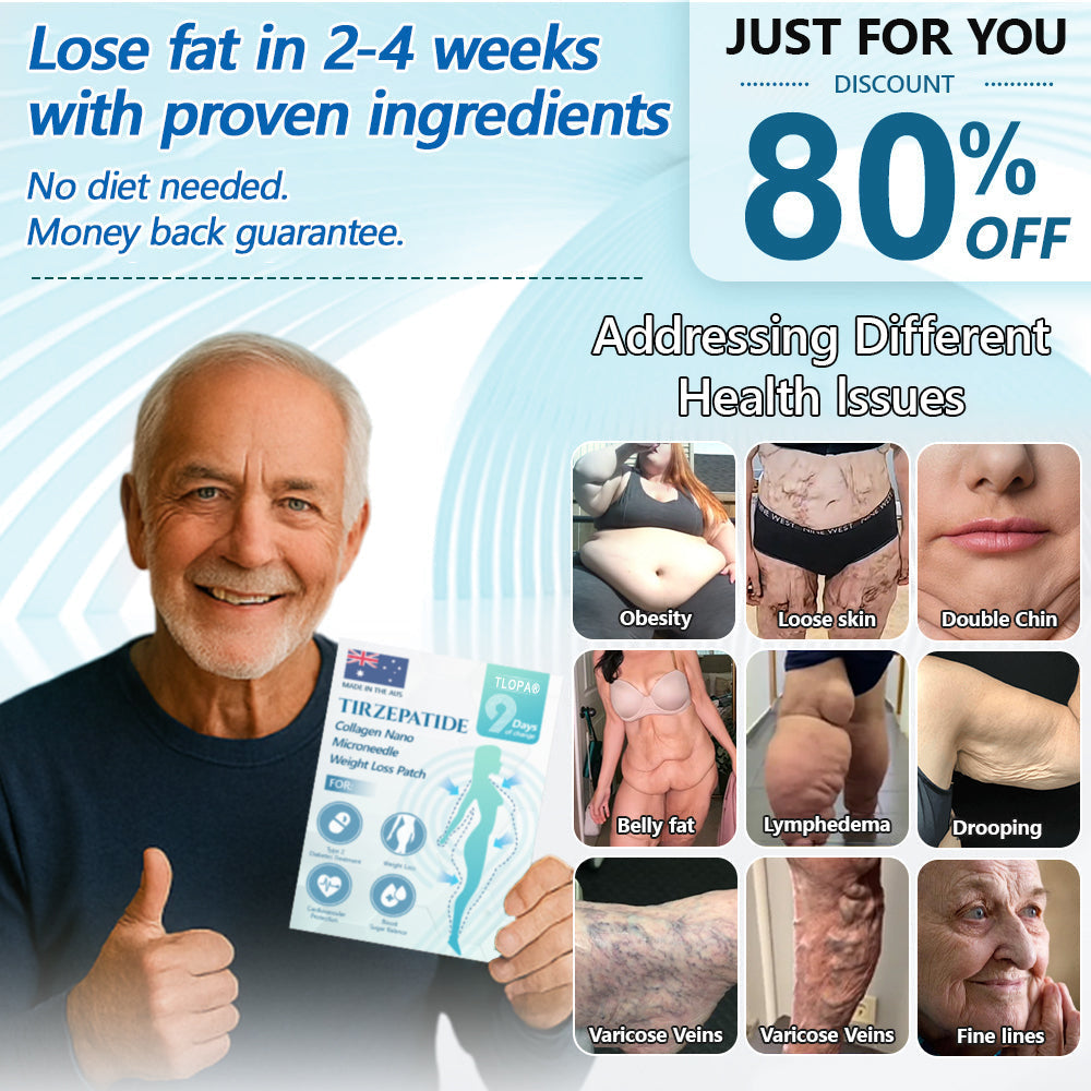 【Last Day Promotion 60% OFF🌟】🥑🥑TLOPA® SMGT-GLP-1 𝐓𝐢𝐫𝐳𝐞𝐩𝐚𝐭𝐢𝐝𝐞 & 𝐂𝐨𝐥𝐥𝐚𝐠𝐞𝐧 𝐍𝐚𝐧𝐨 𝐌𝐢𝐜𝐫𝐨𝐧𝐞𝐞𝐝𝐥𝐞 𝐖𝐞𝐢𝐠𝐡𝐭 𝐋𝐨𝐬𝐬 𝐏𝐚𝐭𝐜𝐡丨Targets Obesity, Loose Skin, High Blood Pressure, Diabetes, Fatty Liver, Joint Pain, Brain Fog, Low Energy, Body Aches, and More (副本)