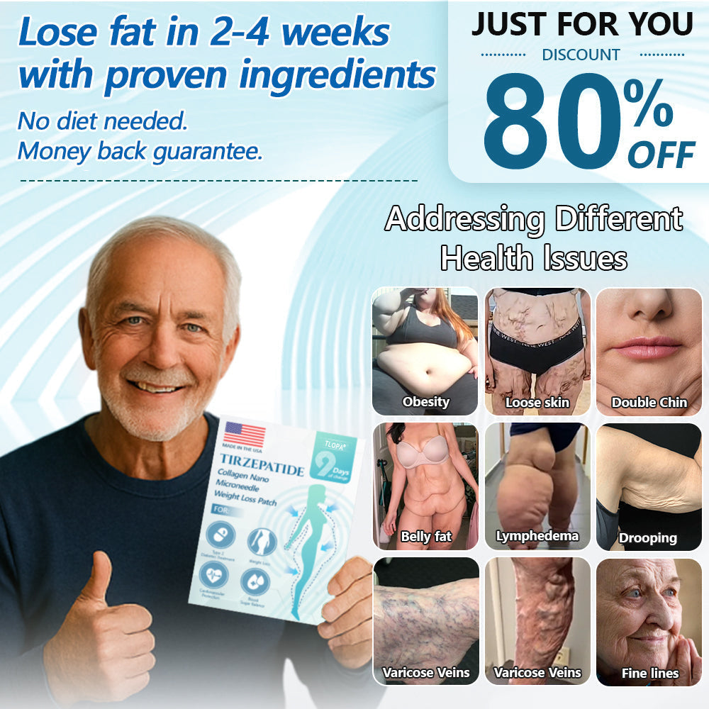 【Last Day Promotion 60% OFF🌟】🥑🥑TLOPA® SMGT-GLP-1 𝐓𝐢𝐫𝐳𝐞𝐩𝐚𝐭𝐢𝐝𝐞 & 𝐂𝐨𝐥𝐥𝐚𝐠𝐞𝐧 𝐍𝐚𝐧𝐨 𝐌𝐢𝐜𝐫𝐨𝐧𝐞𝐞𝐝𝐥𝐞 𝐖𝐞𝐢𝐠𝐡𝐭 𝐋𝐨𝐬𝐬 𝐏𝐚𝐭𝐜𝐡丨Targets Obesity, Loose Skin, High Blood Pressure, Diabetes, Fatty Liver, Joint Pain, Brain Fog, Low Energy, Body Aches, and More
