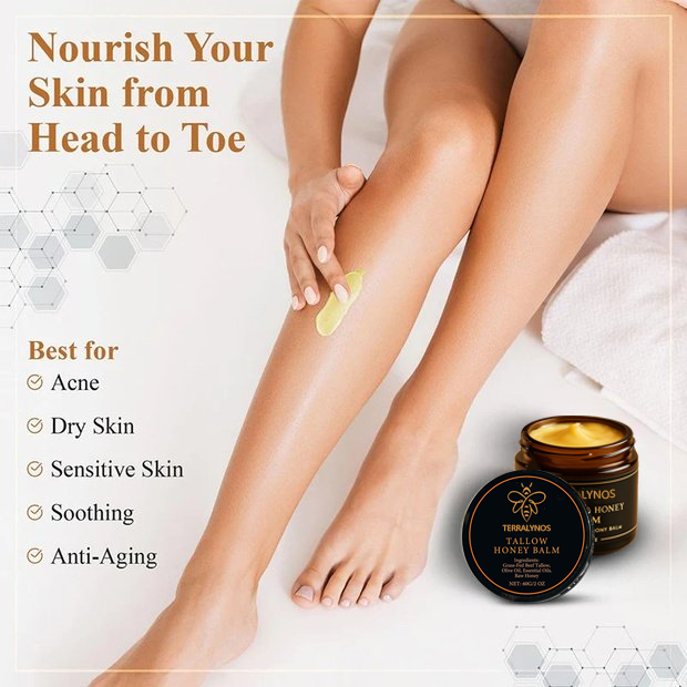 🔥 TERRALYNOS Official – Organic Beef Butter & Honey | Clears Acne, Hydrates, Anti-Aging, Brightens Skin