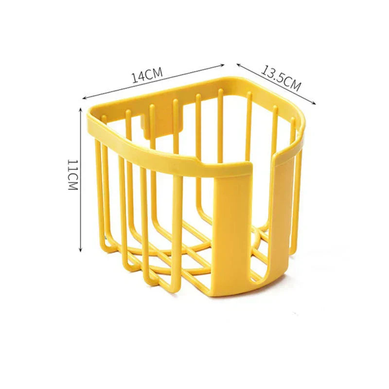 Punch-Free Wall-Mounted Toilet Paper Holder with Shelf