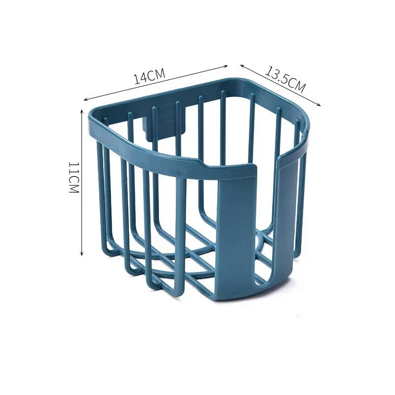 Punch-Free Wall-Mounted Toilet Paper Holder with Shelf