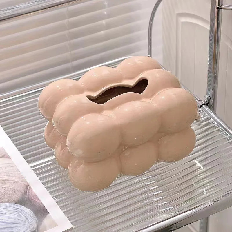 Ceramic Tissue Box with Drawer β Cotton Candy Style Holder